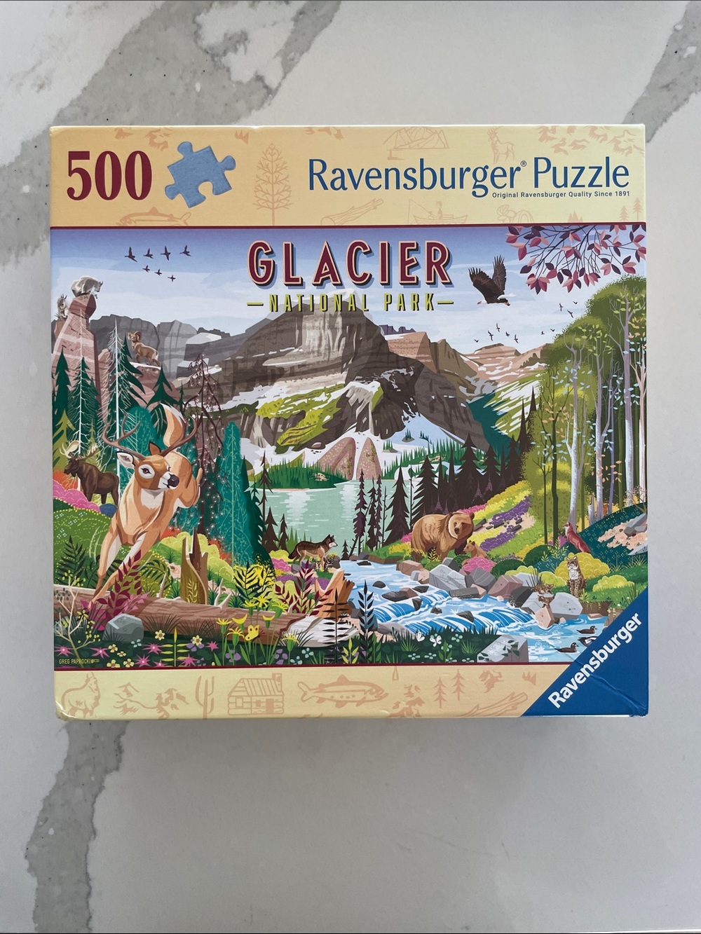 Ravensburger Glacier National Park 500-Piece Puzzle - Green, Blue, Brown, Yellow